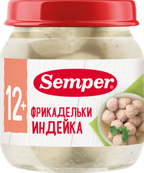 Изображение товара Фрикадельки мясные SEMPER Индейка, с 8 месяцев, 100г