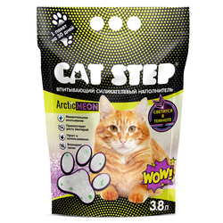 Наполнитель силикагелевый для кошачьего туалета CAT STEP Arctic Neon впитывающий, 1,67кг