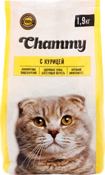 Корм сухой для кошек CHAMMY с курицей, 1,9кг