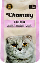 Корм сухой для кошек CHAMMY с говядиной, 1,9кг