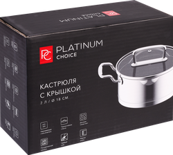 Кастрюля PLATINUM CHOICE с крышкой, нержавеющая сталь, 2л, Арт. AD-KP2