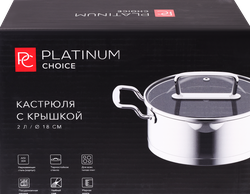 Кастрюля PLATINUM CHOICE с крышкой, нержавеющая сталь, 2л, Арт. AD-KP2