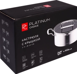 Кастрюля PLATINUM CHOICE с крышкой, нержавеющая сталь, 3л, Арт. AD-KP3