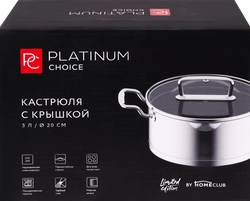 Кастрюля PLATINUM CHOICE с крышкой, нержавеющая сталь, 3л, Арт. AD-KP3