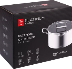 Кастрюля PLATINUM CHOICE с крышкой, нержавеющая сталь, 6л, Арт. AD-KP5