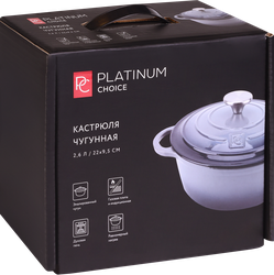 Кастрюля PLATINUM CHOICE индукция, эмаль, чугун, 2.6л, Арт. RL-CI3