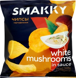 Чипсы картофельные SMAKKY со вкусом со вкусом белых грибов в сливочном соусе, 70г