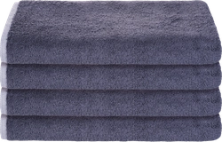 Полотенце махровое PLATINUM CHOICE 100х150см, с цветным саржевым окончанием, серое, Арт. ПТА-1201-5987 цв.159