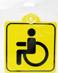 Знак внутренний на присоске ЛЕНТА Инвалид 15х15см, Арт. L-ТА-004