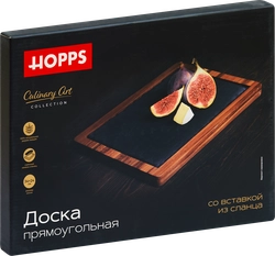 Доска HOPPS 34х24х2см, прямоугольная, акация, Арт. OX-LP2