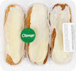 Изображение товара Пирожное СЗ СЕРНУРСКИЙ Эклер ванильный с рикоттой, 150г