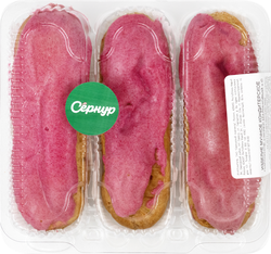 Изображение товара Пирожное СЗ СЕРНУРСКИЙ Эклер малиновый с рикоттой, 150г