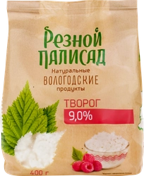 Творог РЕЗНОЙ ПАЛИСАД 9%, без змж, 400г