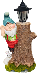 Изображение товара Фигура садовая светящаяся GIARDINO CLUB Гном с пнем 27х19,5х49см, Арт. GD24002
