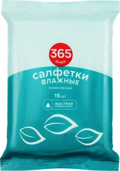 Салфетки влажные хозяйственные 365 ДНЕЙ 15х15см, 15шт