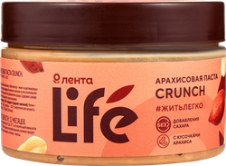 Паста арахисовая ЛЕНТА LIFE Crunch, 250г