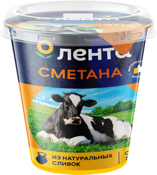 Изображение товара Сметана ЛЕНТА 20%, без змж, 300г