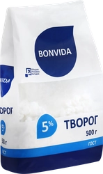 Творог рассыпчатый BONVIDA 5%, без змж, ﻿500г