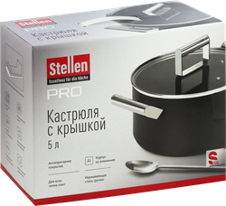 Кастрюля STELLEN Pro, кованая, антипригарное покрытие, индукция, с крышкой, 5л, Арт. TR-9905