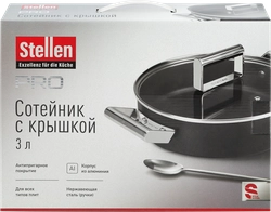 Сотейник STELLEN Pro 26см, кованый, антипригарное покрытие, индукция, с крышкой, Арт. TR-9906