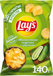 Изображение товара Чипсы картофельные LAY'S Малосольные огурчики с укропом, 140г