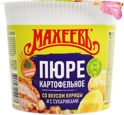 Пюре картофельное МАХЕЕВЪ со вкусом курицы и сухариками, 40г