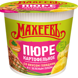 Изображение товара Пюре картофельное МАХЕЕВЪ со вкусом говядины и зеленым луком, 40г