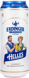 Пиво светлое ERDINGER Helles фильтрованное непастеризованное 5,1%, 0.5л