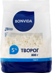 Изображение товара Творог BONVIDA 5%, без змж, 800г