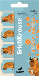 Изображение товара Закладки ERICHKRAUSE Happy capy, клейкие бумажные, 2,5х6,7см, 80 листов, Арт. 61590