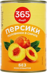 Персики 365 ДНЕЙ половинки в сиропе, 425мл