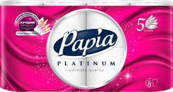 Изображение товара Бумага туалетная PAPIA Platinum 5-слоев, 8шт