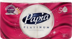 Бумага туалетная PAPIA Platinum 5-слоев, 8шт