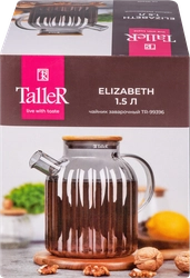 Чайник заварочный TALLER Elizabeth, стекло, нержавеющая сталь, 1.5л, Арт. TR-99396