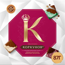 Изображение товара Набор подарочный КОРКУНОВ Коллекция плиток шоколада, 87г