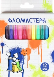 Фломастеры КРОК&ДИЛЛИ Graffiti, 12 цветов, Арт. MF923564-1