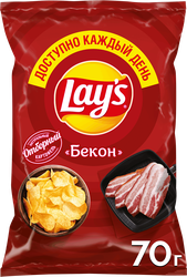 Изображение товара Чипсы картофельные LAY'S Бекон, 70г