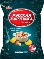 Изображение товара Чипсы картофельные РУССКАЯ КАРТОШКА со вкусом белых грибов в сметане, 105г