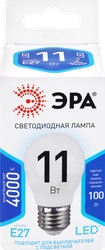 Лампа светодиодная ЭРА Std LED P45-11W-840-E27 11Вт шар, нейтральный белый свет, Арт. Б0032989