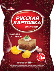 Изображение товара Чипсы картофельные РУССКАЯ КАРТОШКА со вкусом холодца с хреном, 105г