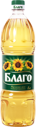 Масло подсолнечное БЛАГО рафинированное дезодорированное высший сорт, 1л