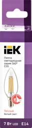 Лампа IEK LED свеча 7Вт, 230В, 3000К, цоколь Е14 360, Арт. LLF-C35-7-230-30-E14-CL