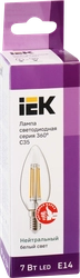 Лампа IEK LED свеча 7Вт, 230В, 4000К, цоколь Е14 360, Арт. LLF-C35-7-230-40-E14-CL