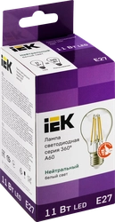 Лампа IEK LED шар 11Вт, 230В, 4000К, цоколь E27 360, Арт. LLF-A60-11-230-40-E27-CL