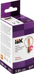 Лампа IEK LED шар 5Вт, 230В, 3000К, цоколь E27 360, Арт. LLF-G45-5-230-30-E27-CL