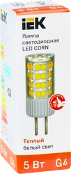 Лампа IEK LED Капсула 5Вт, 230В, 3000К, цоколь G4, Арт. LLE-CORN-5-230-30-G4