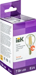 Лампа IEK LED шар 7Вт, 230В, 3000К, цоколь Е14 360, Арт. LLF-G45-7-230-30-E14-CL