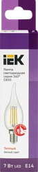 Лампа IEK LED свеча на ветру 7Вт, 230В, 3000К, цоколь Е14 360, Арт. LLF-CB35-7-230-30-E14-CL