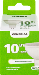 Изображение товара Лампа GENERICA LED софит 10Вт, 230В, 4000К, цоколь GU5.3, Арт., Арт. LL-MR16-10-230-40-GU5-G