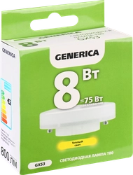 Лампа GENERICA LED таблетка 8Вт, 230В, 3000К, цоколь GX53, Арт. LL-T80-08-230-30-GX53-G